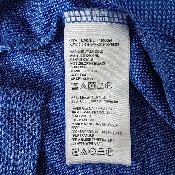 Tommy Bahama Island Zone Polo Palmetto Paradise Shirt Men L Blue Tencel Coolmax - Picture 11 of 12